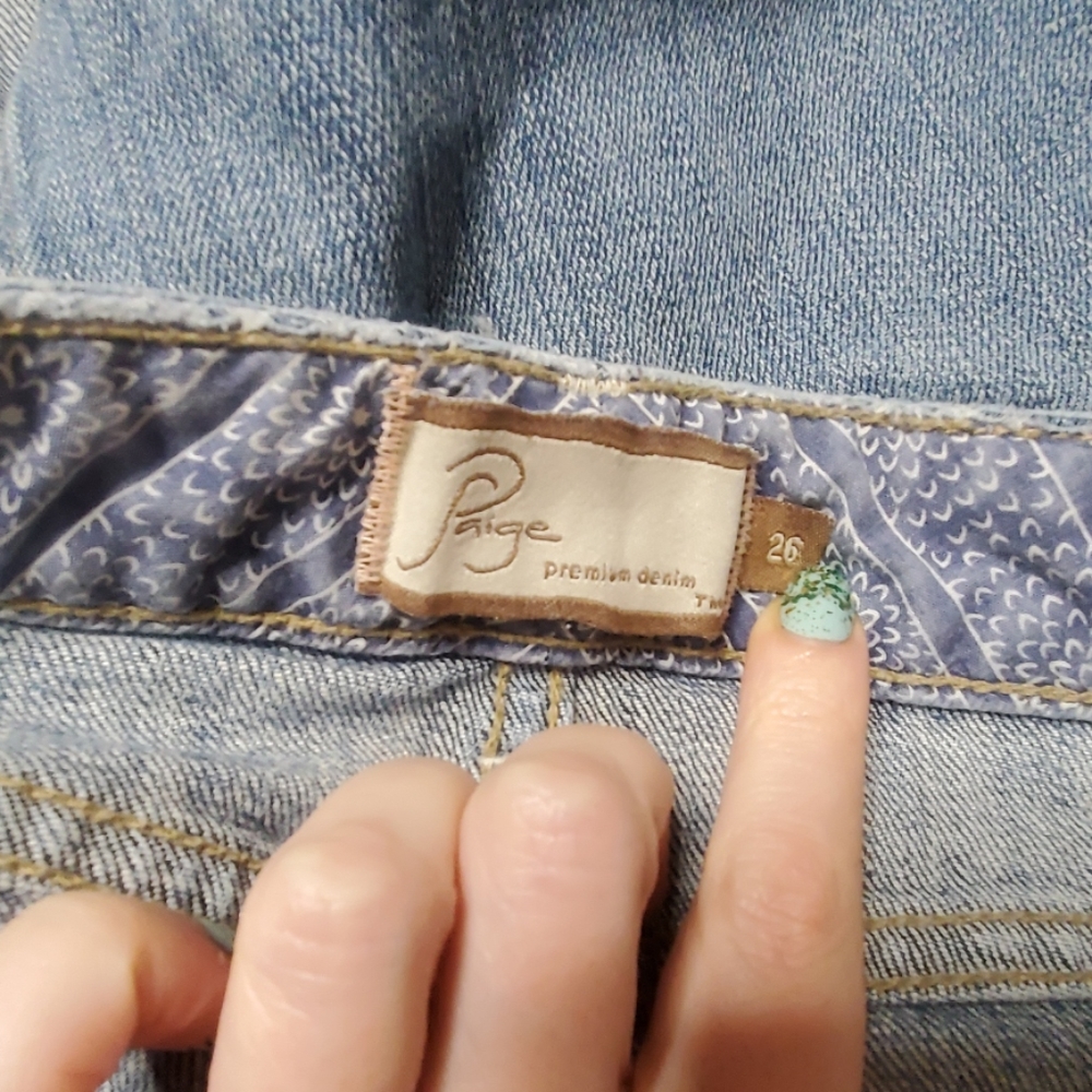 Paige distressed Malibu mini Jean skirt - Picture 3 of 8